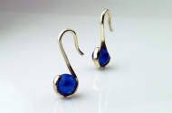 Blue Agate Silver Pierced
