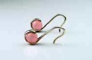 Rose Quarts Silver Pierced