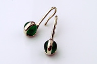 Green Agate Silver Pierced