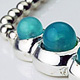Sea Blue Chalcedony Silver Bracelet