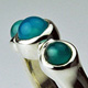 Sea Blue Chalcedony Silver Ring