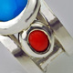 Turquoise & Coral Silver Ring