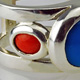 Turquoise & Coral Silver Ring