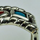 Turquoise & Coral Silver Ring