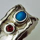 Turquoise & Carnelian Silver Ring