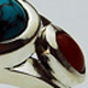 Turquoise & Carnelian Silver Ring