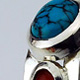 Turquoise & Carnelian Silver Ring